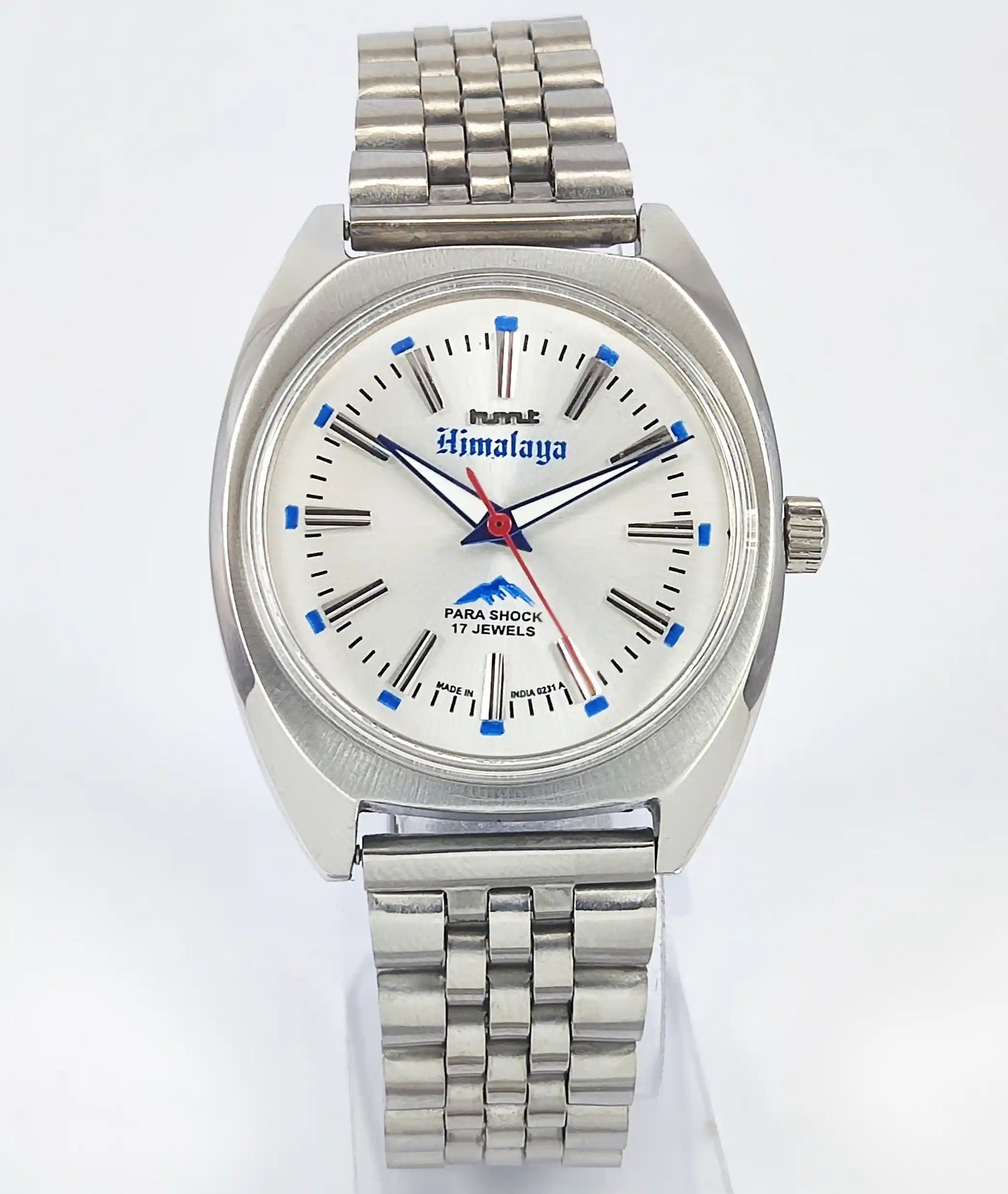 HMT Himalaya Para Shock 17 Jewels Silver Dial Transparent Back Handwinding Discover-Diamonds