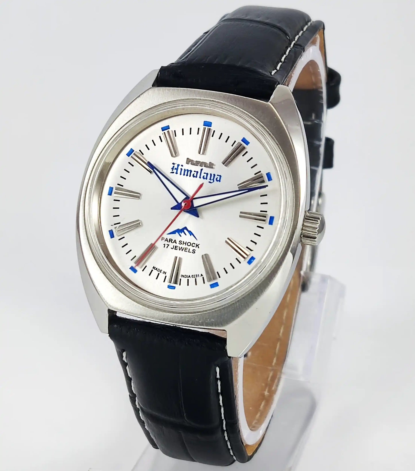 HMT Himalaya Silver Dial Transparent Back Handwinding Men's Watch 0231 Discover-Diamonds