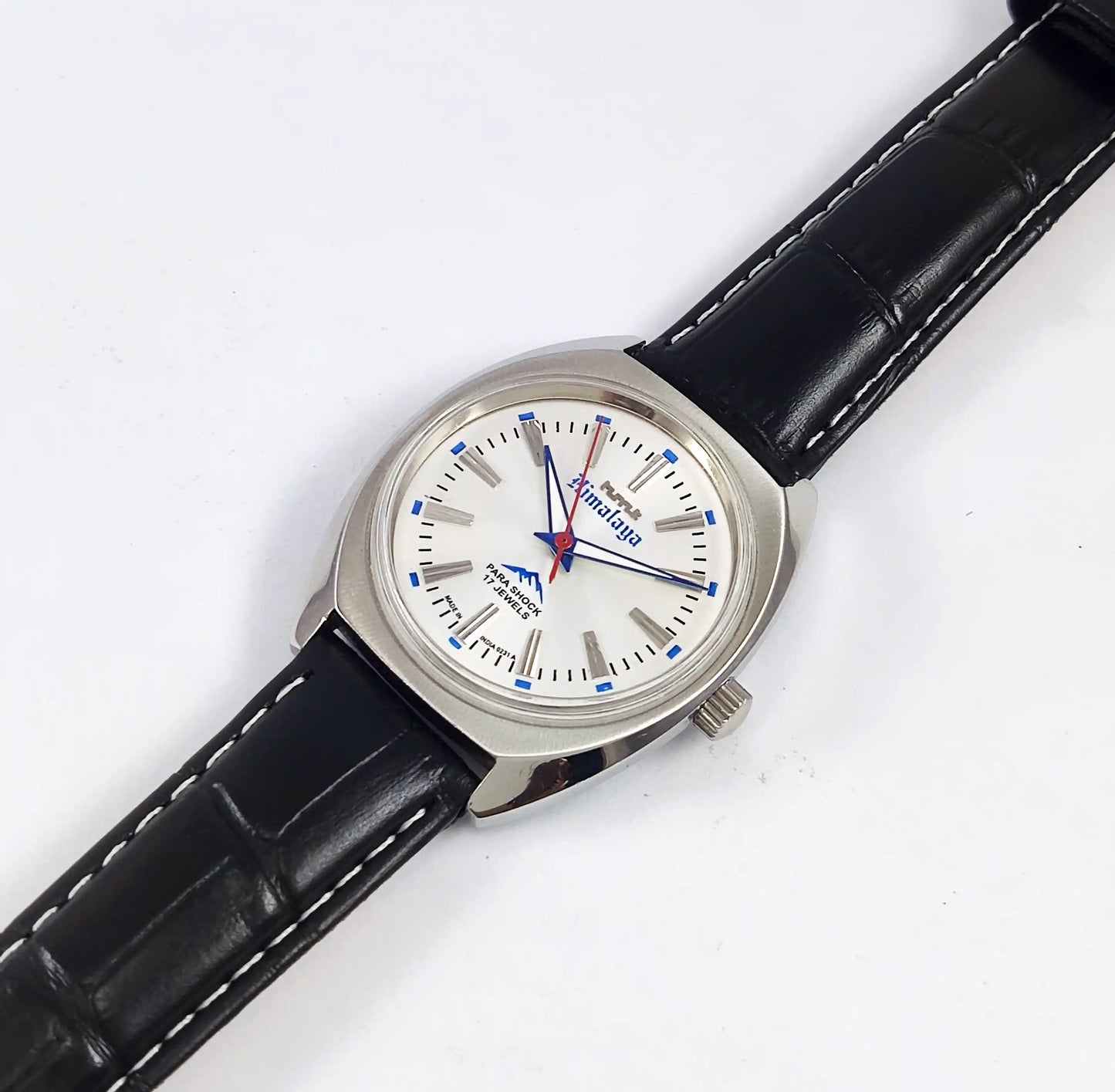 HMT Himalaya Silver Dial Transparent Back Handwinding Men's Watch 0231 Discover-Diamonds