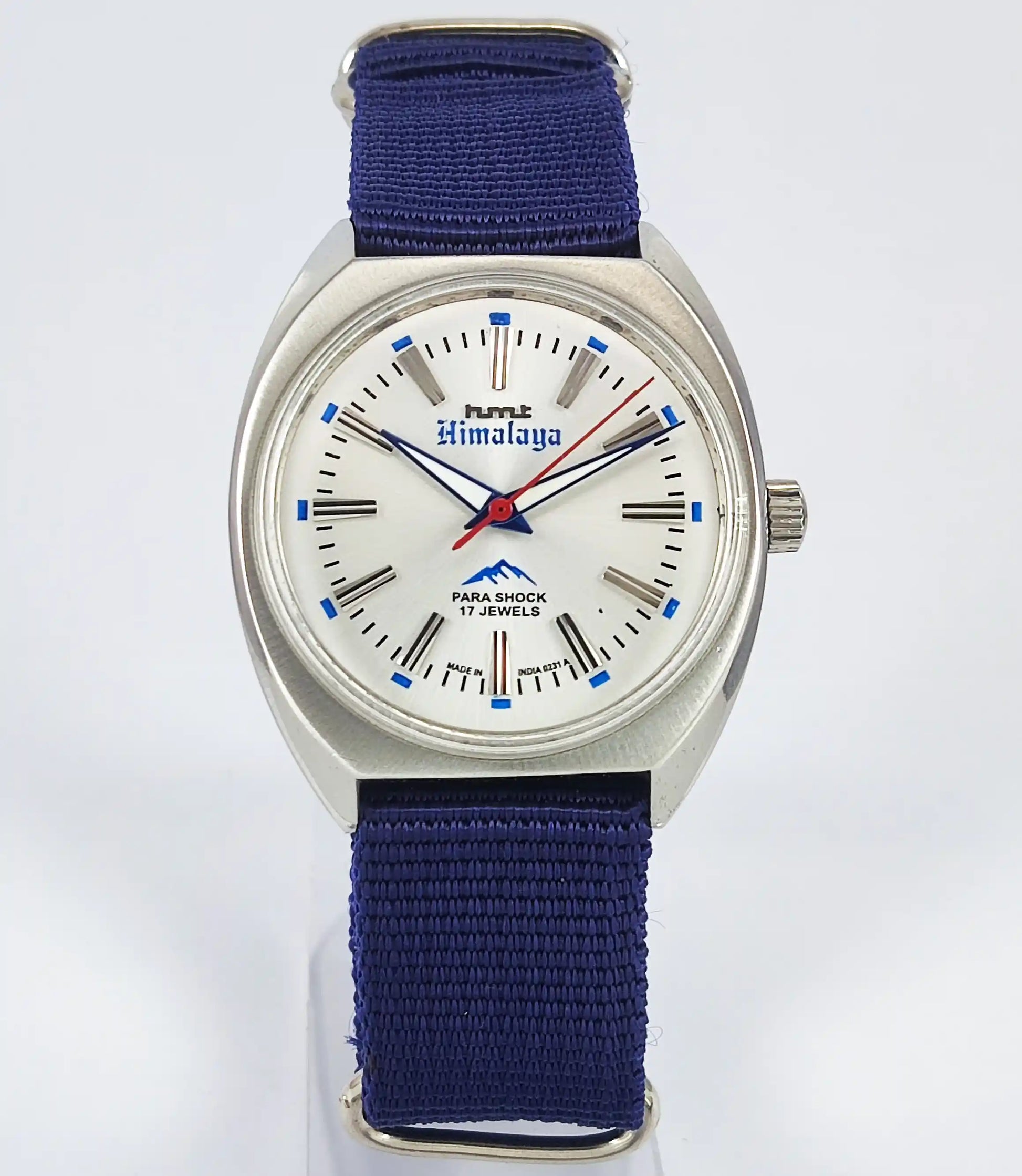 HMT Himalaya Transparent Back Para Shock 17 Jewels Silver Dial  Handwinding 0231 Discover-Diamonds
