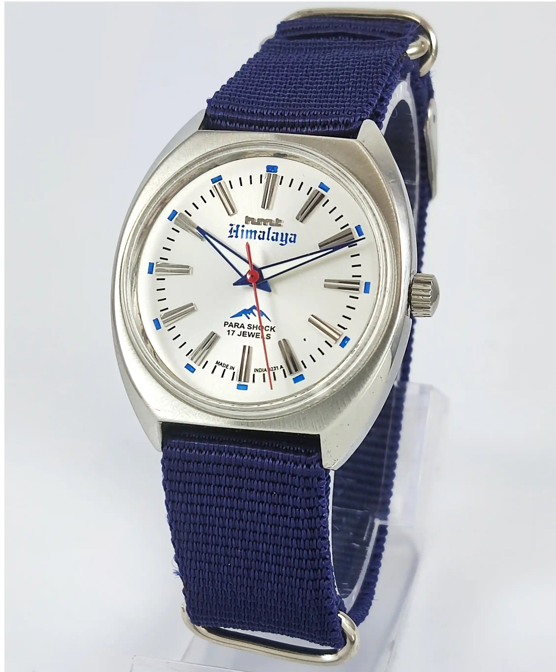 HMT Himalaya Transparent Back Para Shock 17 Jewels Silver Dial  Handwinding 0231 Discover-Diamonds