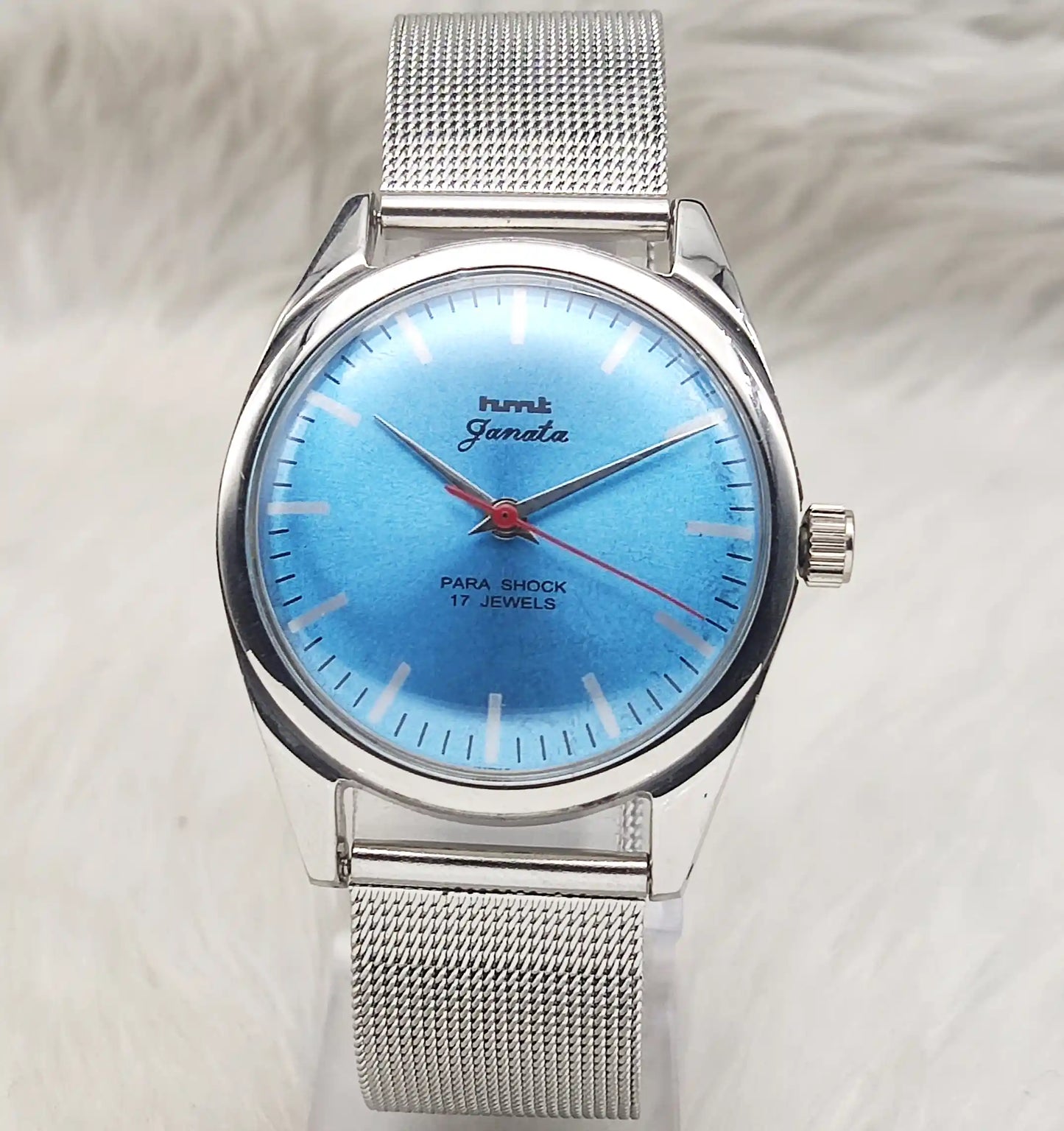 HMT Janata 0231 Handwinding 17 Jewels Sky Bluish Dial Watch