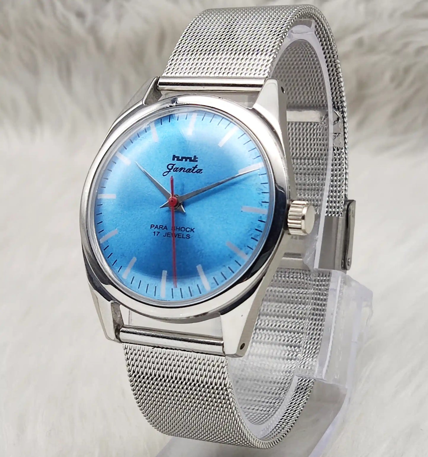 HMT Janata 0231 Handwinding 17 Jewels Sky Bluish Dial Watch