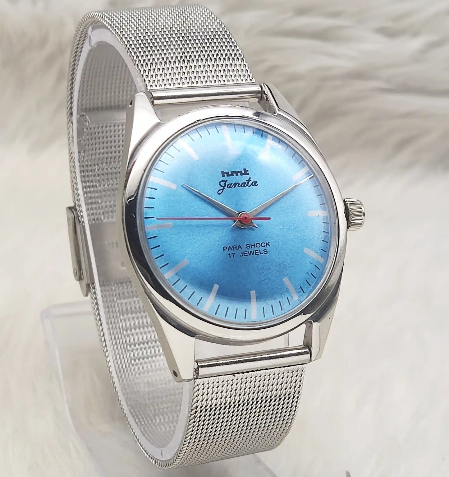 HMT Janata 0231 Handwinding 17 Jewels Sky Bluish Dial Watch