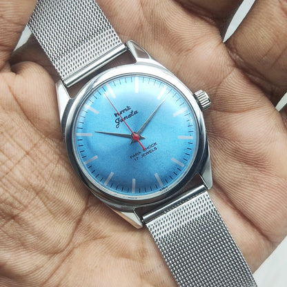 HMT Janata 0231 Handwinding 17 Jewels Sky Bluish Dial Watch