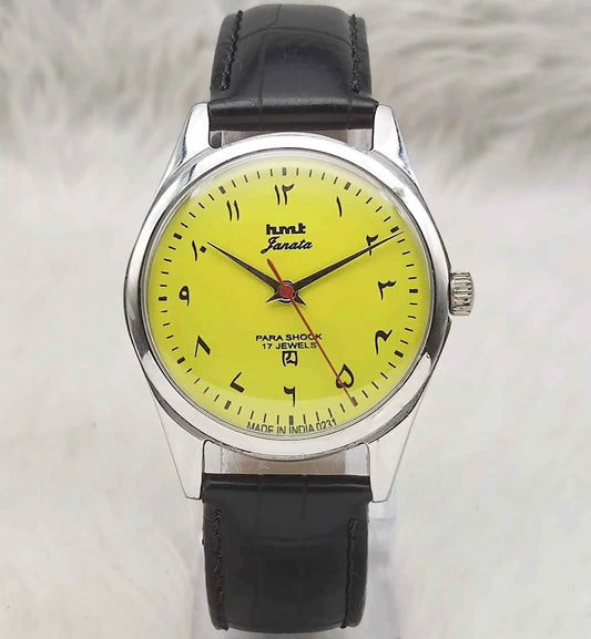 HMT Janata 17 Jewels Lemon Yellow Dial Handwinding Watch
