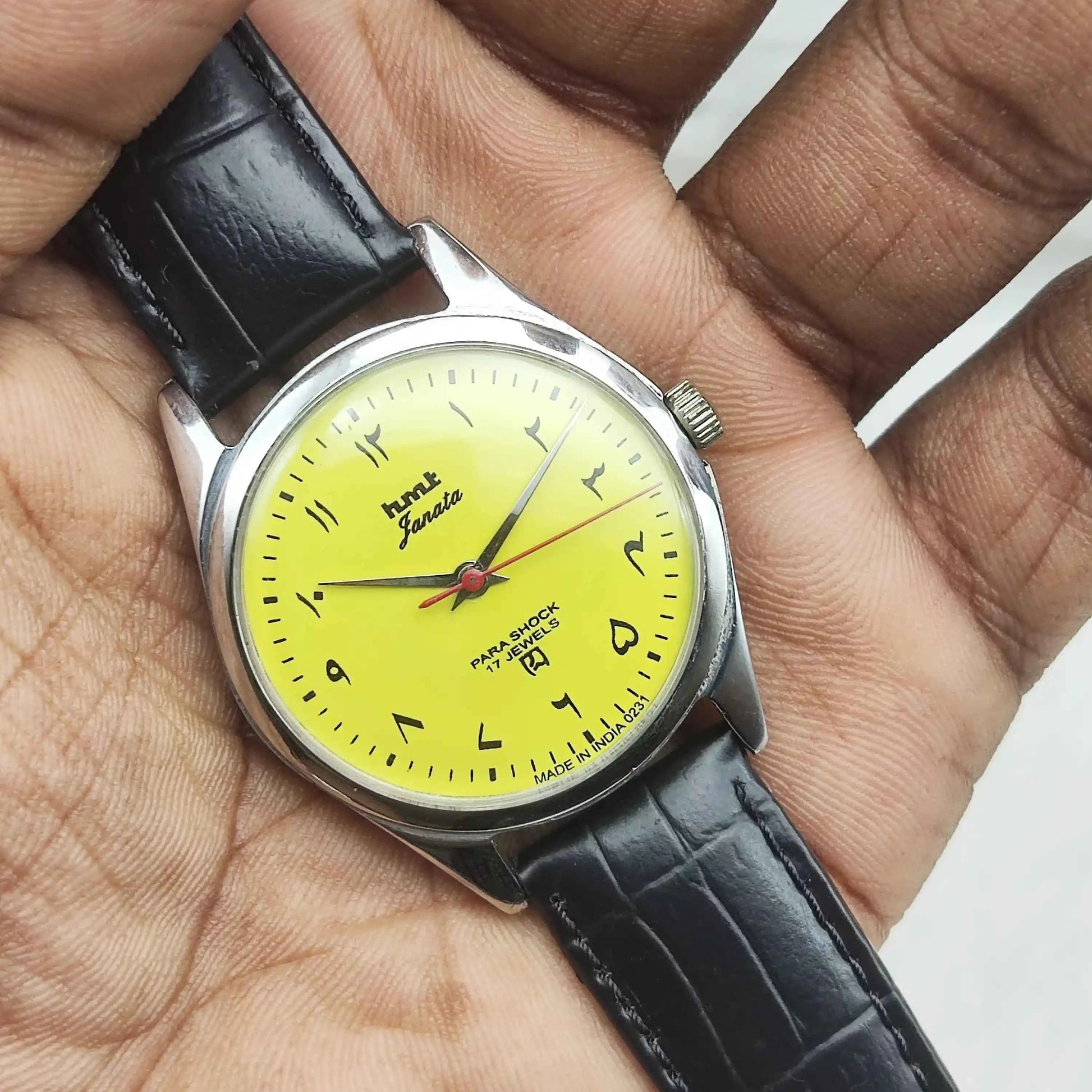 HMT Janata 17 Jewels Lemon Yellow Dial Handwinding Watch