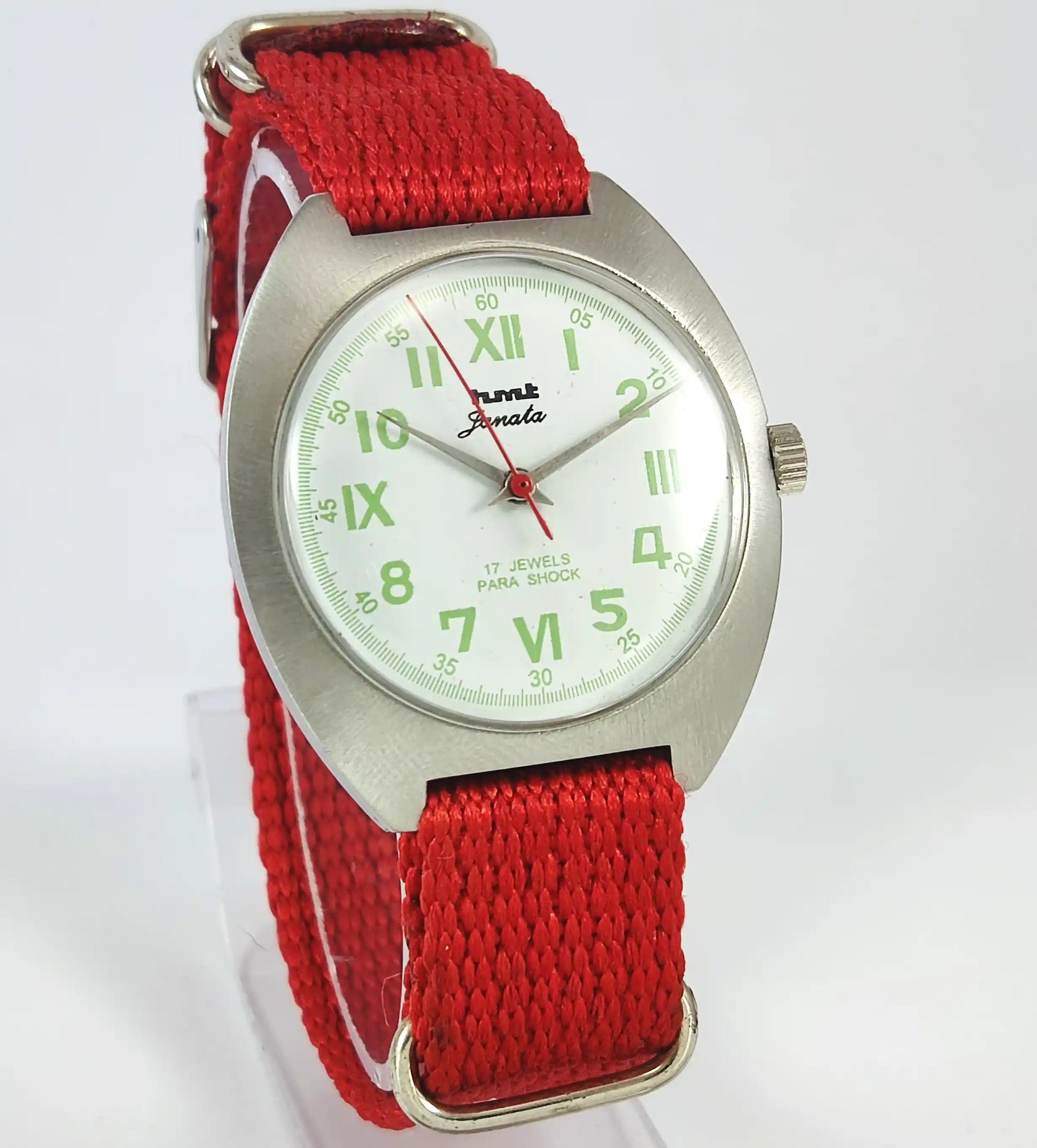 HMT Janata 17 Jewels Para Shock Blue Dial Handwinding Discover-Diamonds