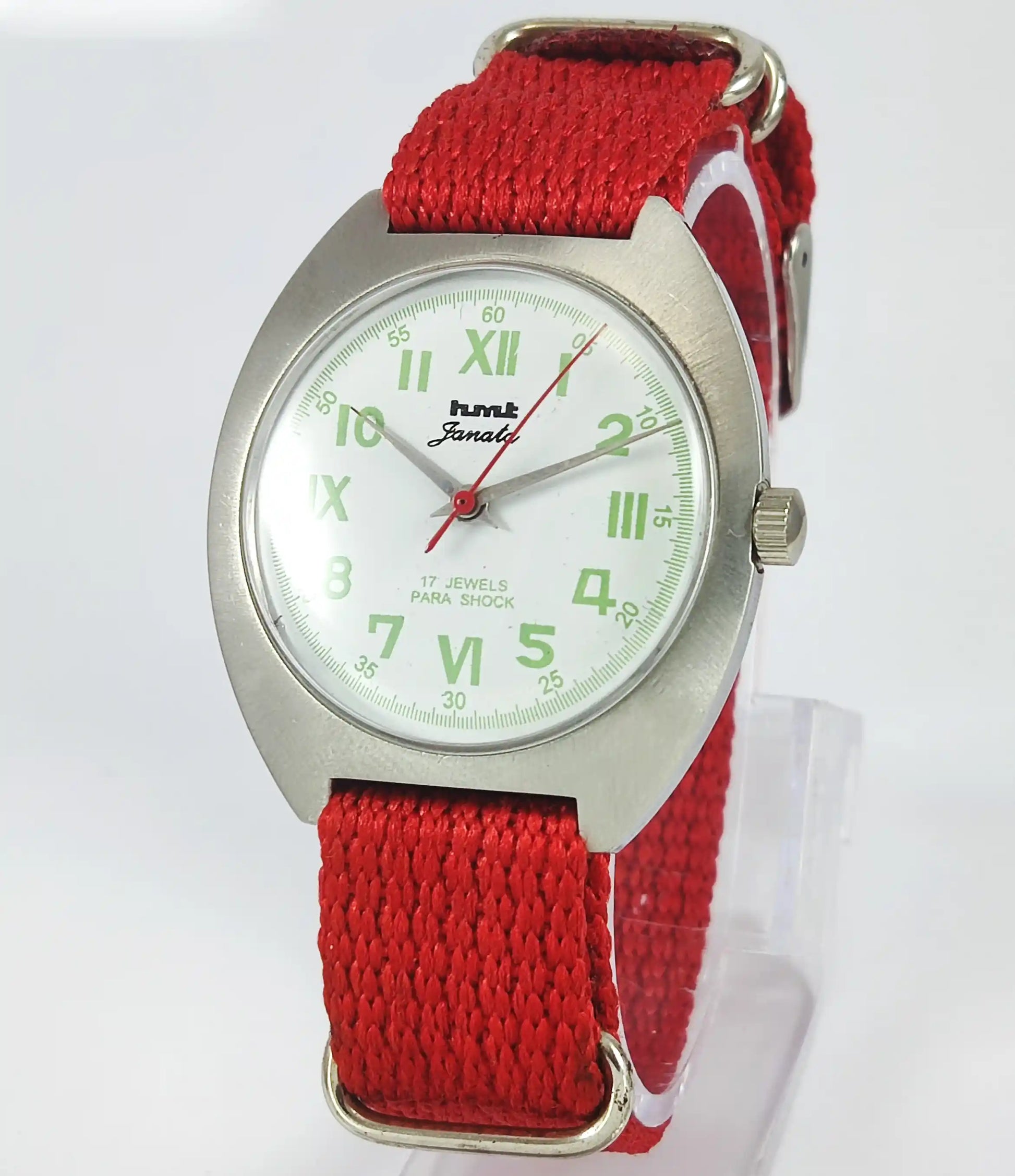 HMT Janata 17 Jewels Para Shock Blue Dial Handwinding Discover-Diamonds