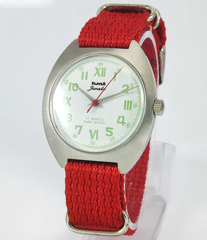 HMT Janata 17 Jewels Para Shock Blue Dial Handwinding Discover-Diamonds