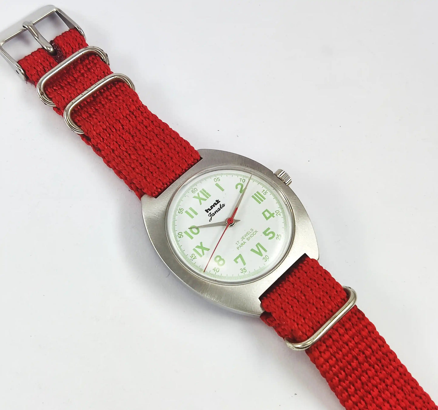 HMT Janata 17 Jewels Para Shock Blue Dial Handwinding Discover-Diamonds