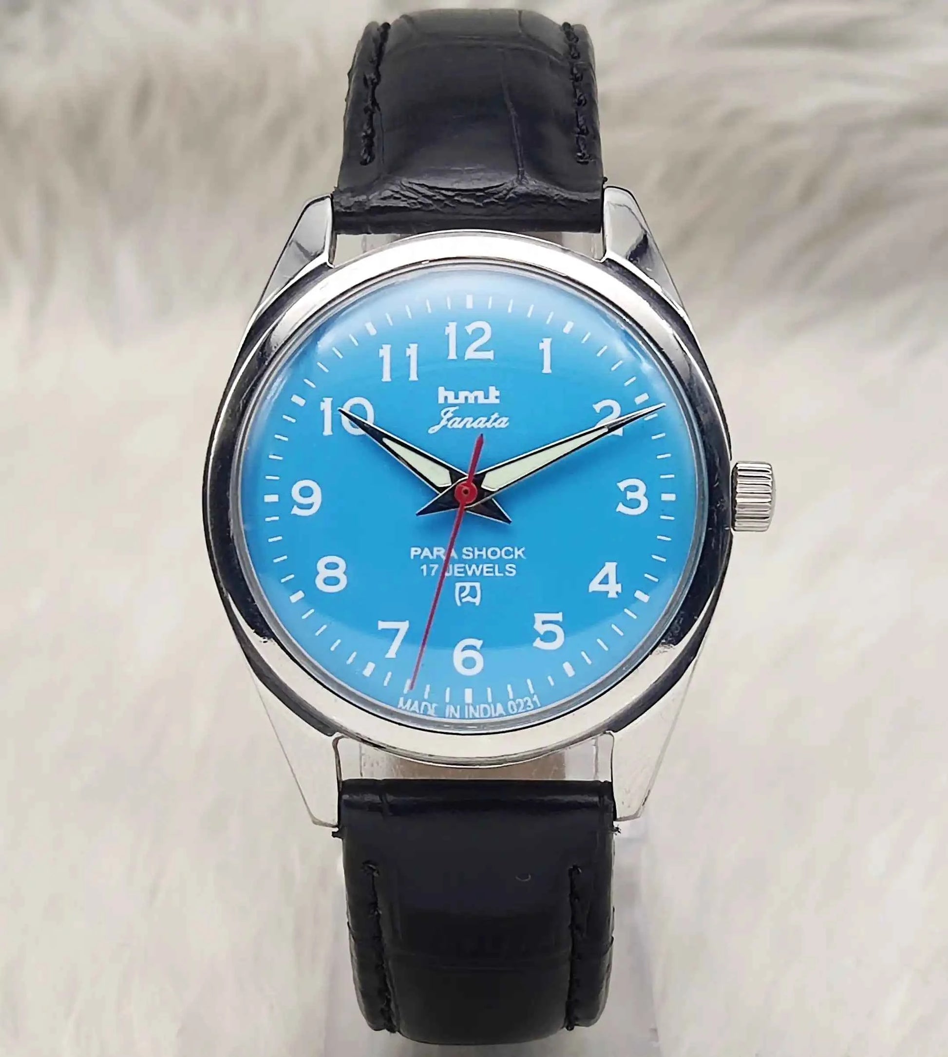 HMT Janata 0231 Handwinding 17 Jewels Sky Blue Dial Watch