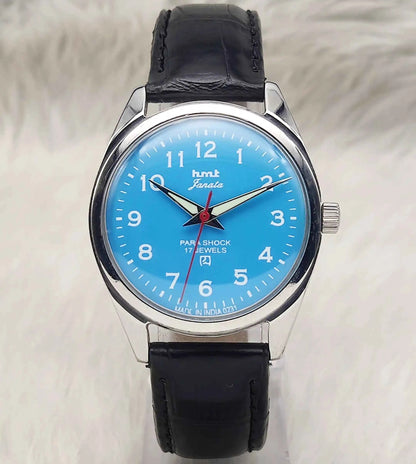 HMT Janata 0231 Handwinding 17 Jewels Sky Blue Dial Watch