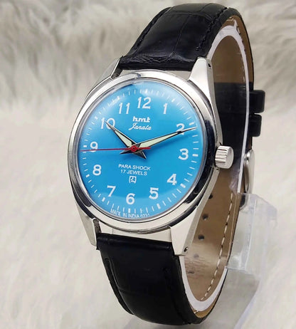 HMT Janata 0231 Handwinding 17 Jewels Sky Blue Dial Watch