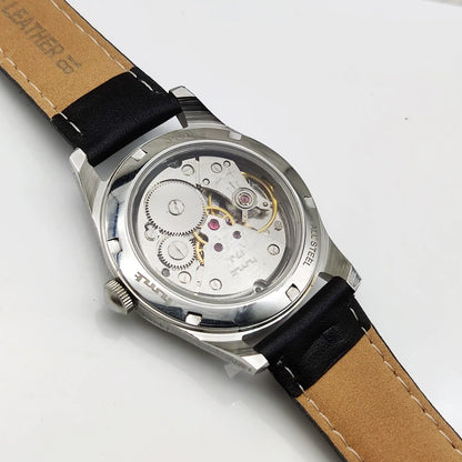 HMT Janata Mechanical Handwinding Apple Greeen Dial 17 Jewels Watch Transparent Back