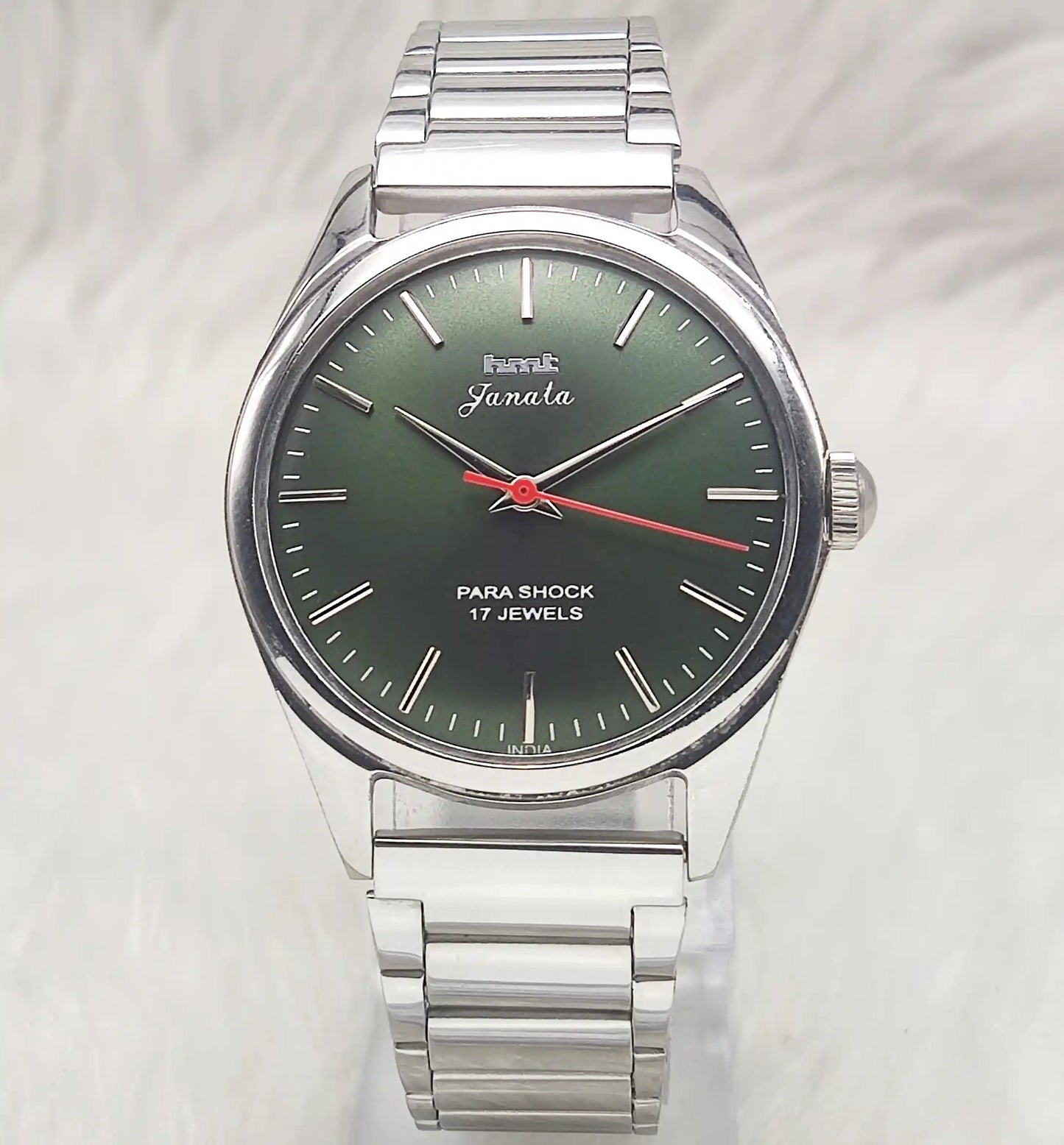 HMT Janata Apple Green Dial Stick indices 17 Jewels Handwinding Men's Watch