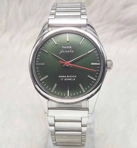 HMT Janata Apple Green Dial Stick indices 17 Jewels Handwinding Men's Watch