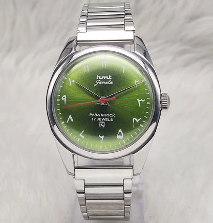 HMT Janata Apple Green Dial Arabic indices 17 Jewels Handwinding Men's Watch