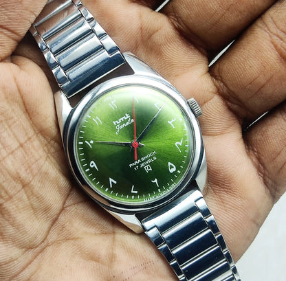 HMT Janata Apple Green Dial Arabic indices 17 Jewels Handwinding Men's Watch