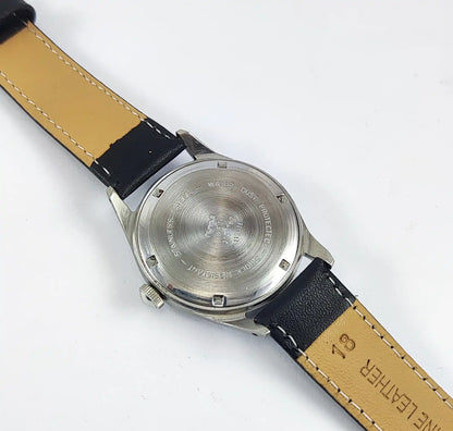 HMT Janata Devanagari Font Transparent Back Black Dial 17 Jewels Discover-Diamonds