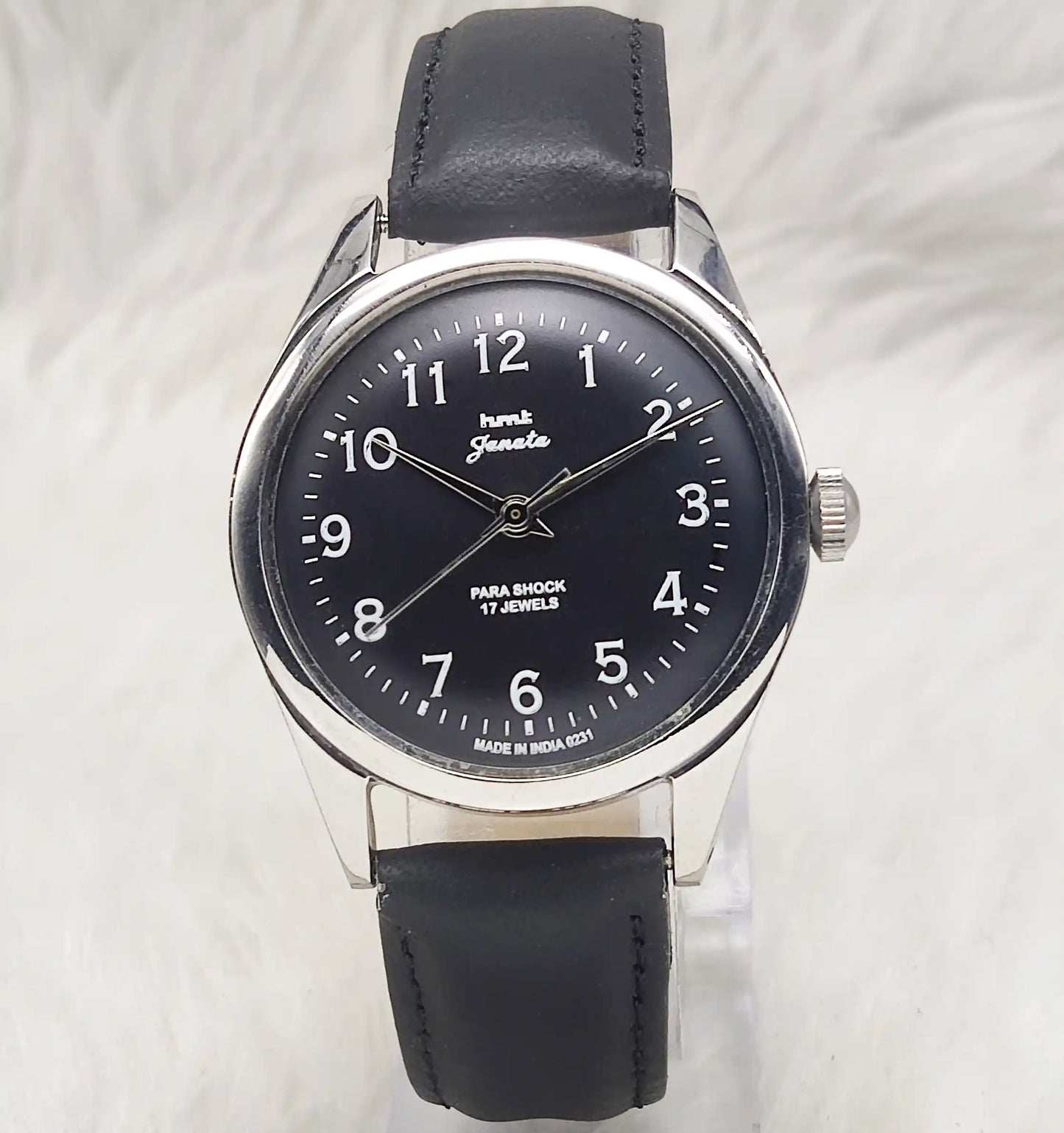 HMT Janata Black Dial English Numerals 17 Jewels Handwinding Men's Watch
