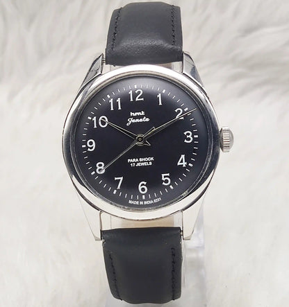 HMT Janata Black Dial English Numerals 17 Jewels Handwinding Men's Watch