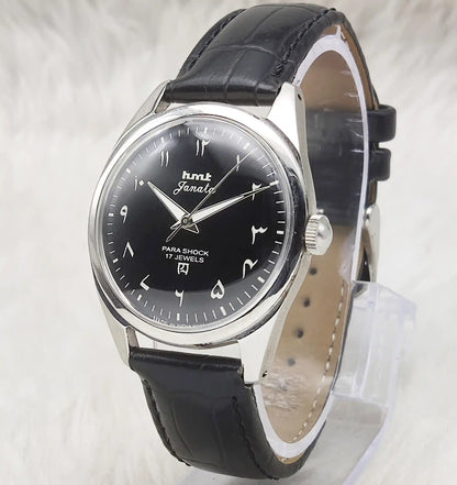 HMT Janata Black Dial Arabic Numerals Indices Handwinding Watch