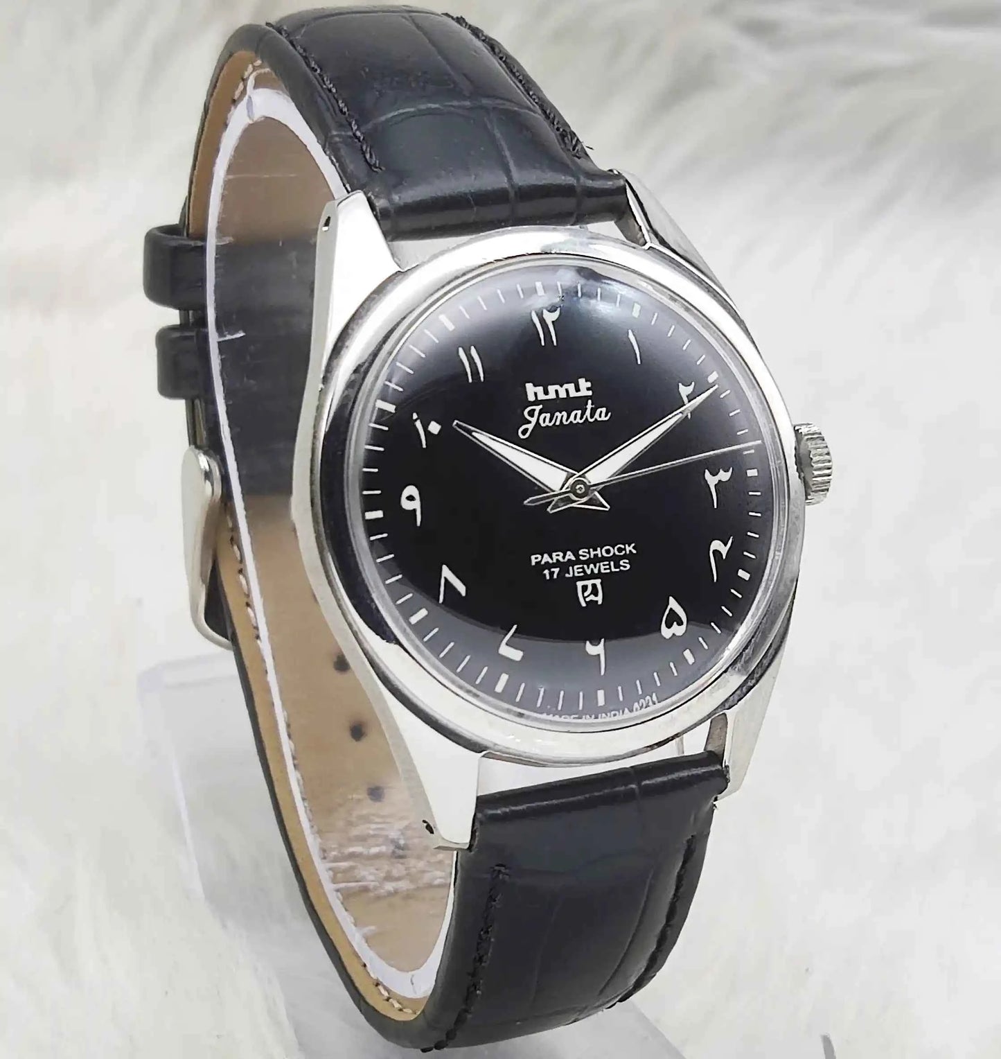 HMT Janata Black Dial Arabic Numerals Indices Handwinding Watch
