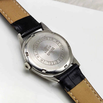 HMT Janata Black Dial Devanagari Font Mechanical Handwinding 17 Jewels Para Shock Men's Watch