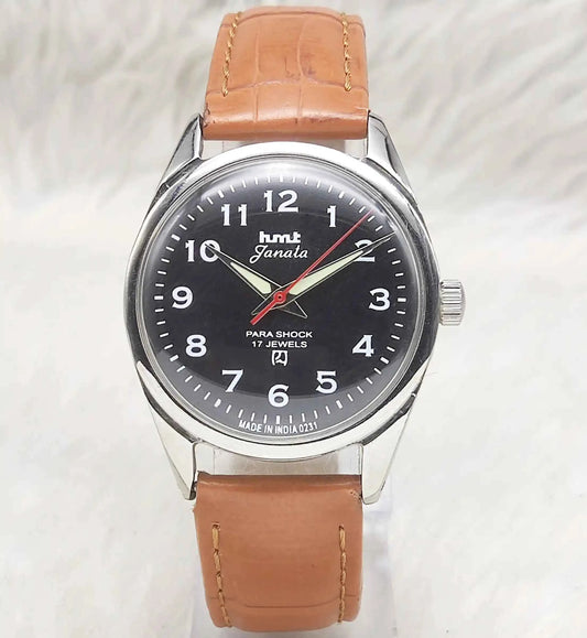 HMT Janata Black Dial English Numerals 17 Jewels Men's Watch