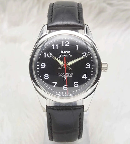 HMT Janata Black Dial English Numerals Indices Handwinding Watch