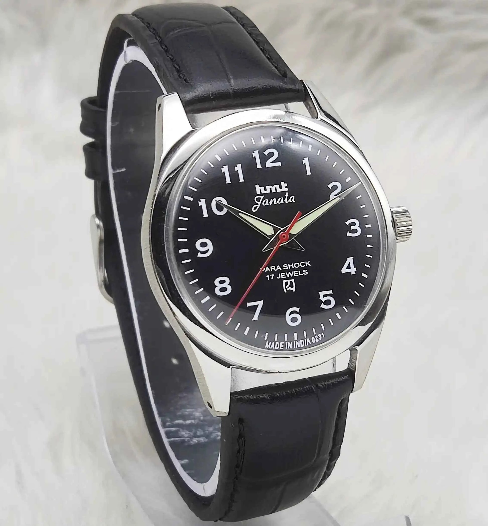 HMT Janata Black Dial English Numerals Indices Handwinding Watch
