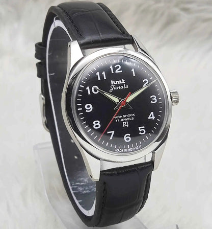 HMT Janata Black Dial English Numerals Indices Handwinding Watch