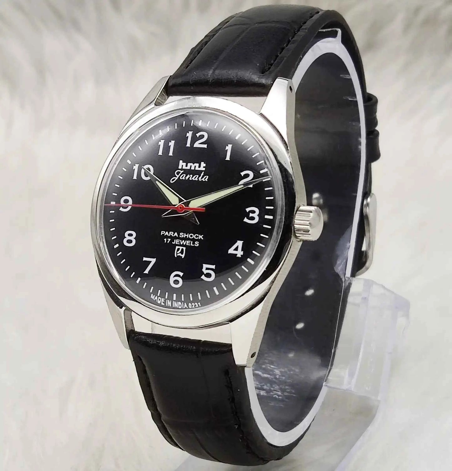 HMT Janata Black Dial English Numerals Indices Handwinding Watch