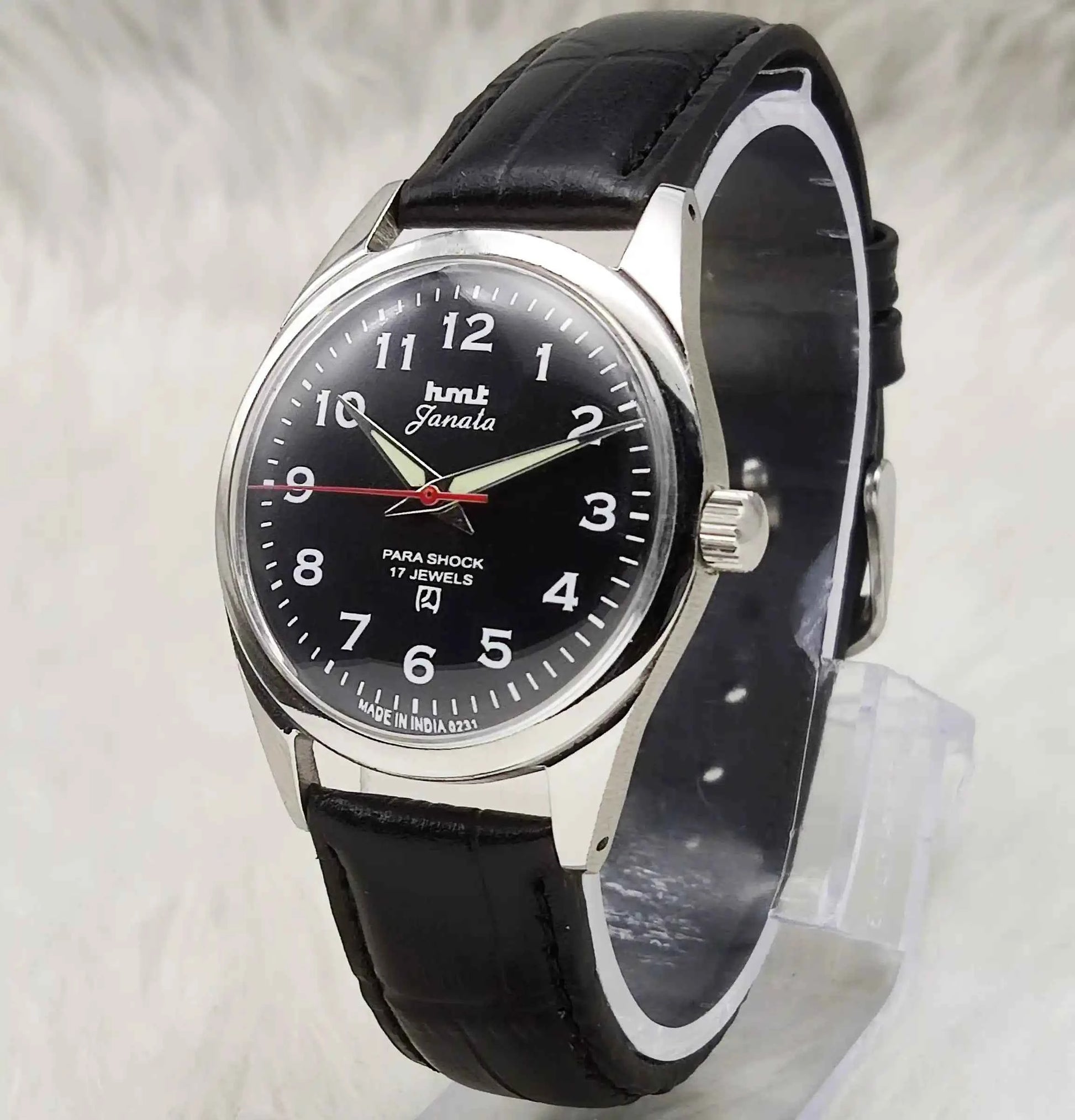 HMT Janata Black Dial English Numerals Indices Handwinding Watch