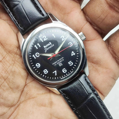 HMT Janata Black Dial English Numerals Indices Handwinding Watch