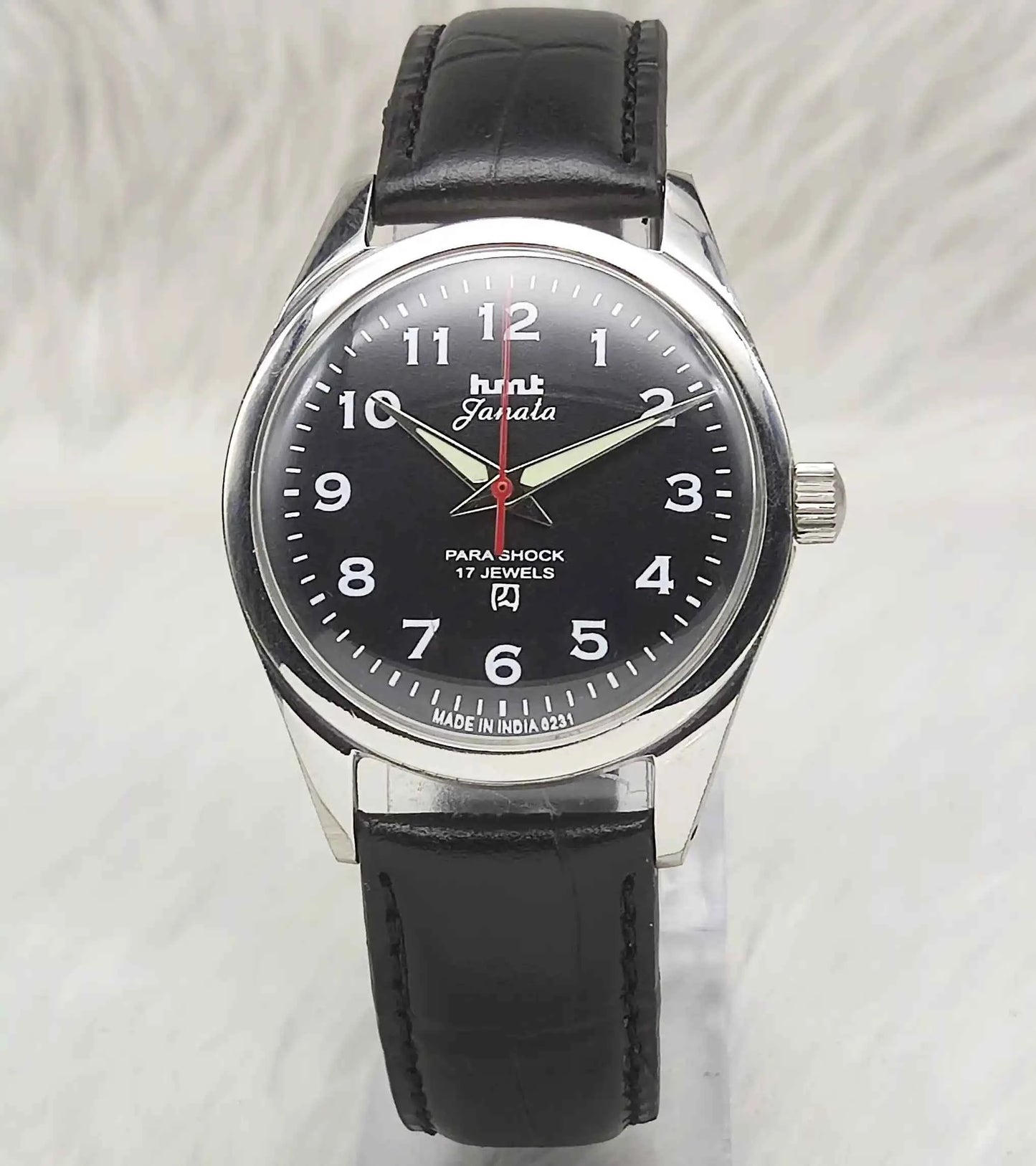 HMT Janata Black English Numerals Dial Men's Handwinding Watch