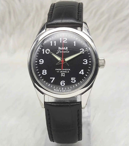 HMT Janata Black English Numerals Dial Men's Handwinding Watch