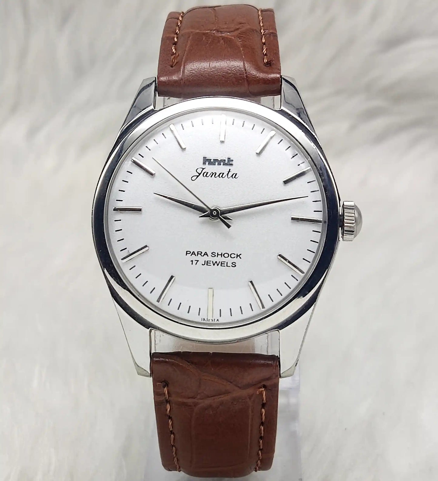 HMT Janata Cloud Silver Dial Stick indices 17 Jewels Handwinding Men's Watch