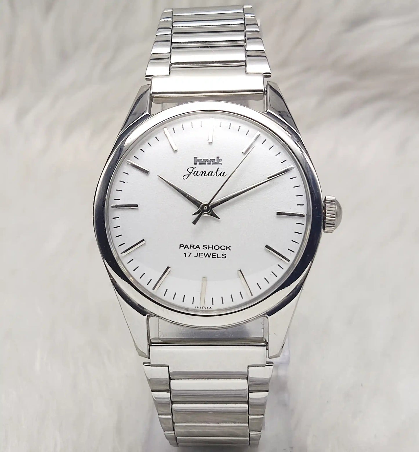 HMT Janata Cloud Silver Dial Stick indices 17 Jewels Handwinding Men's Watch