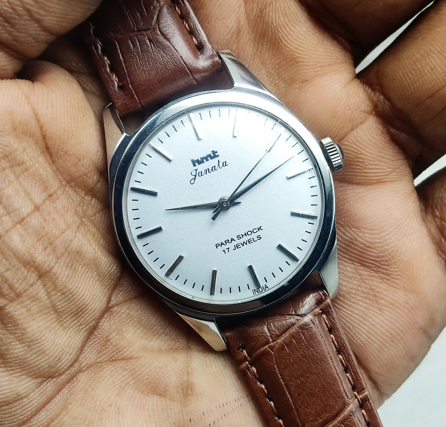 HMT Janata Cloud Silver Dial Stick indices 17 Jewels Handwinding Men's Watch