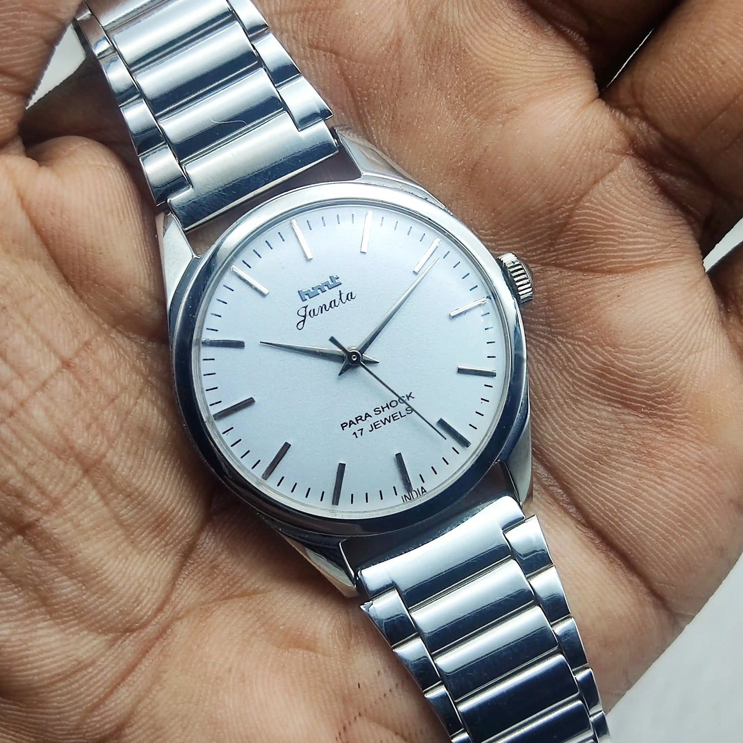 HMT Janata Cloud Silver Dial Stick indices 17 Jewels Handwinding Men's Watch