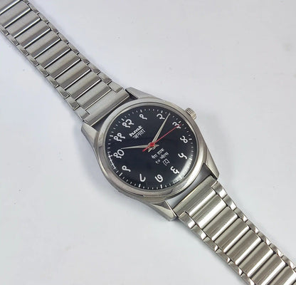 HMT Janata Devanagari Font Para Shock 17 Jewels Black Dial Handwinding Transparent Back - Discover-Diamonds