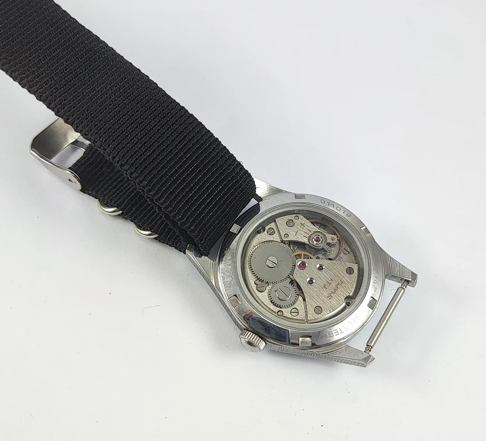 HMT Janata Devanagari Font Transparent Back Black Dial 17 Jewels Discover-Diamonds