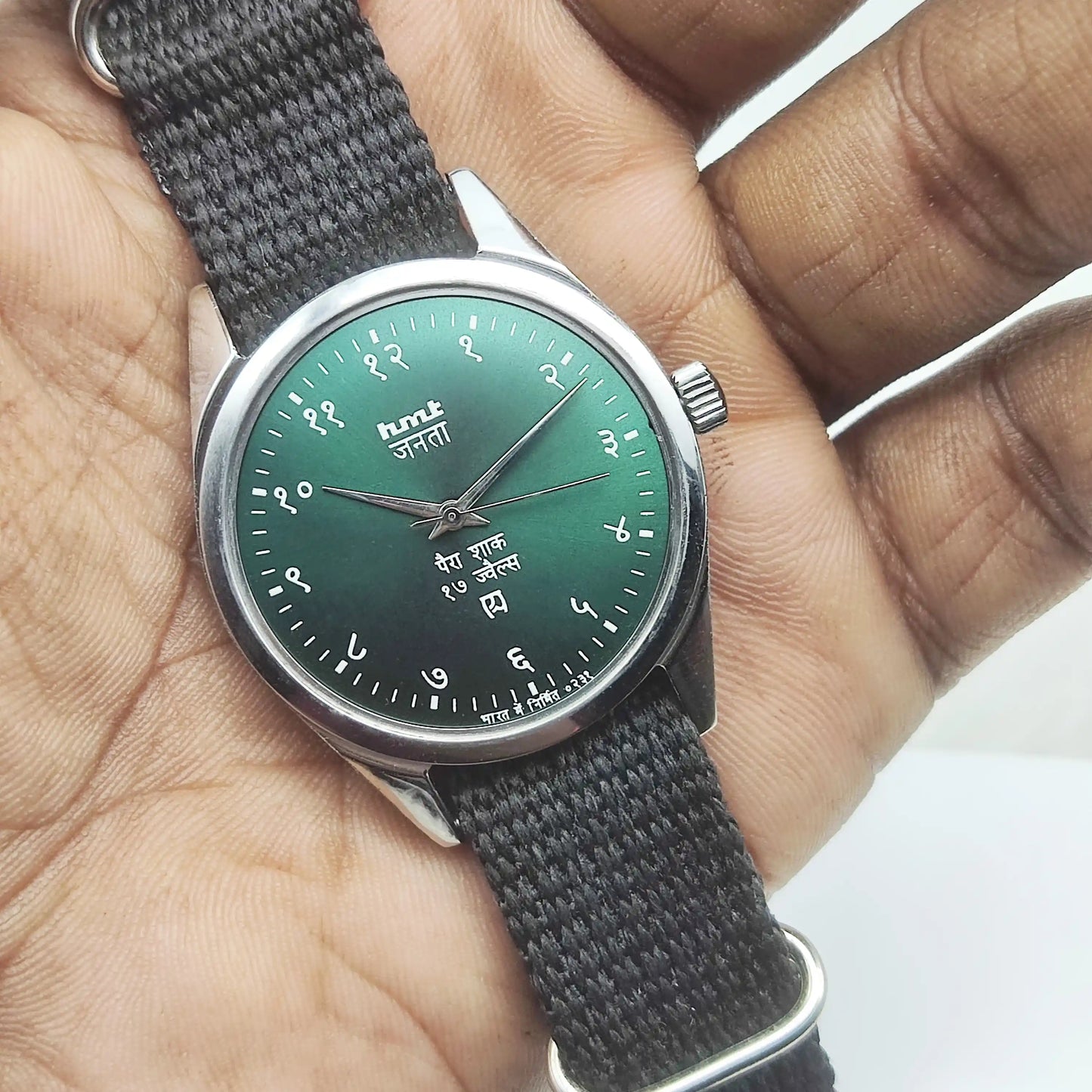 HMT Janata Devanagari Handwinding Greenish Dial Watch