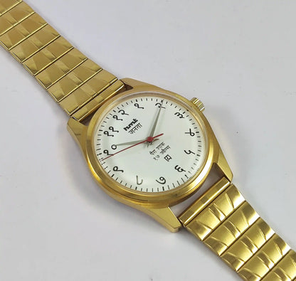 HMT Janata Devanagari Para Shock White Dial Transparent Back Handwinding Watch Discover-Diamonds