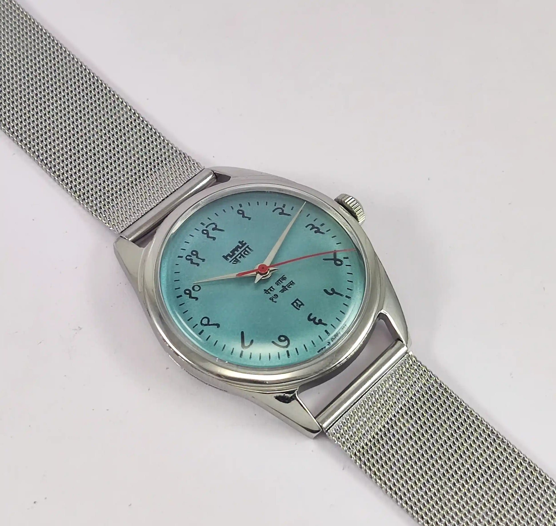 HMT Janata Devanagari Font Tiffany Blue Dial Para Shock 17 Jewels - Discover-Diamonds