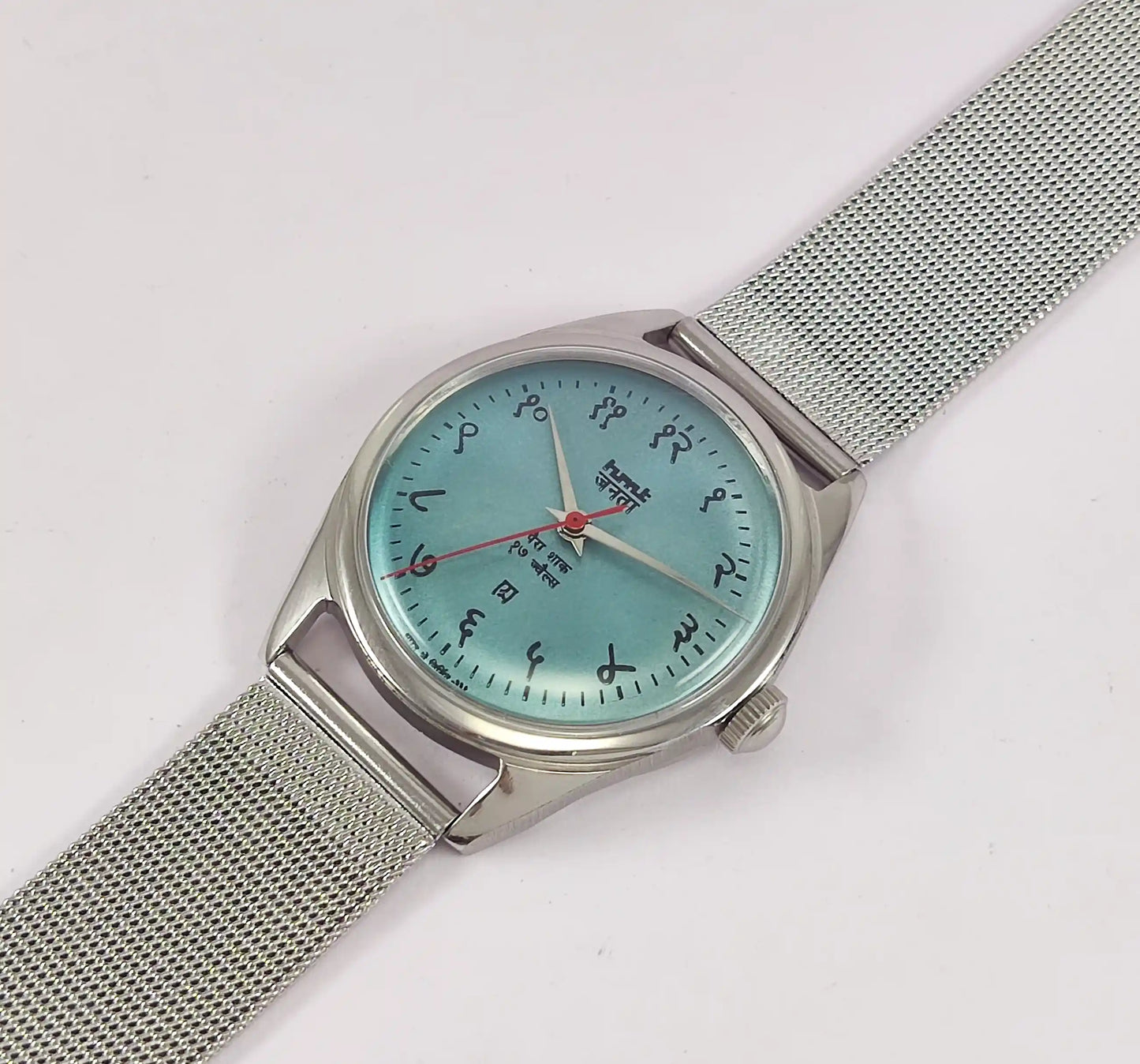 HMT Janata Devanagari Font Tiffany Blue Dial Para Shock 17 Jewels - Discover-Diamonds