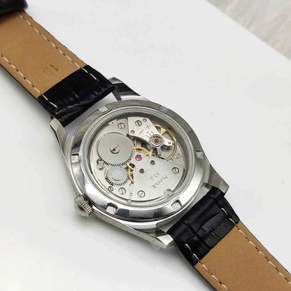 HMT Janata Roman Numerals Brown Dial Handwinding Watch with Transparent Back
