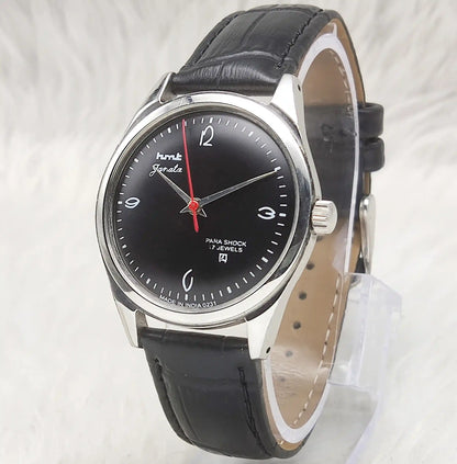HMT Janata English Numerals Black Dial Watch - 17 Jewels, Handwinding Watch